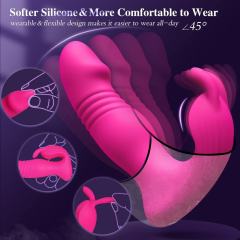 5.32" App-Controlled Thrusting Rabbit Vibrator – 9 Vibrating + 9 Thrusting Modes with Wireless Remote Control