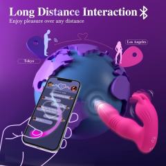 5.32" App-Controlled Thrusting Rabbit Vibrator – 9 Vibrating + 9 Thrusting Modes with Wireless Remote Control