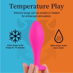3-Piece Magenta Silicone Jeweled Anal Plug Set