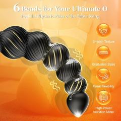 9.46" Black Rechargeable Waterproof Silicone Remote-Controlled Thrusting Prostate Massager – 9 Vibrating + 9 Thrusting Modes