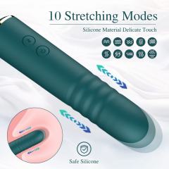 10-Speed 3-in-1 Sucking & Thrusting Silicone Wand Massager in Green – Rechargeable & Waterproof