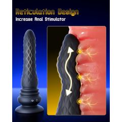 8.67" Black Rechargeable Waterproof Silicone Remote-Controlled Wave Wriggling Prostate Massager – 9 Vibrating + 9 Wave Wriggling Modes