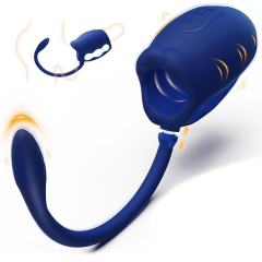 3.94" Dark Blue Rechargeable Waterproof Silicone Flexible Wearable Vibrator – 10 Vibrating Modes