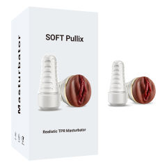 Customizable 8.67" White & Brown Waterproof TPR Male Masturbator – 7.88" Inner Channel