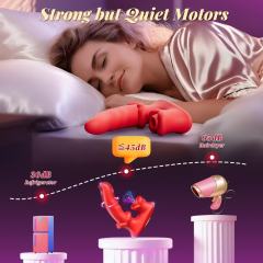 7.09" Red Rechargeable Waterproof Silicone Rotating Suction Rabbit Vibrator – 10 Vibrating + 10 Suction + 10 Rotating Modes