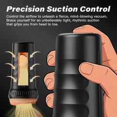7.80" Flesh & Black Waterproof TPE + ABS Male Masturbator – 6.70" Inner Channel
