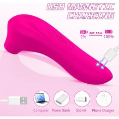 4.73" Magenta Rechargeable Waterproof Silicone Clitoral Suction Stimulator – 7 Suction Modes