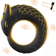Customizable 3.47" Black Rechargeable Waterproof Silicone Vibrating Cock Ring – 10 Vibrating Modes
