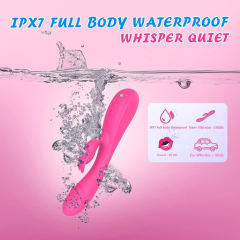 8.39" Magenta Rechargeable Waterproof Silicone + ABS Rabbit Vibrator – 7 Vibrating Modes