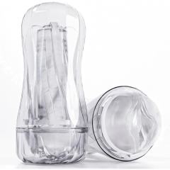 Transparent TPE Life-Like Vagina Male Masturbator with 7'' Depth