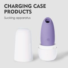 4.02" White & Purple Rechargeable Waterproof Silicone Clitoral Suction Stimulator – 10 Suction Modes