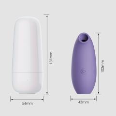 4.02" White & Purple Rechargeable Waterproof Silicone Clitoral Suction Stimulator – 10 Suction Modes
