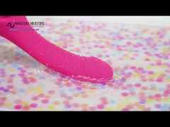 Customizable 10-Mode Waterproof Rechargeable Remote-Controlled Magenta Dual-Ended Vibrator with Sucking & Tongue-Licking