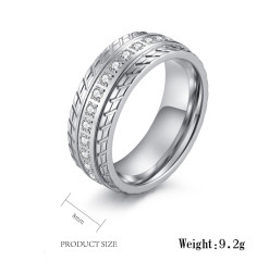 Stainless Steel Diamond Band