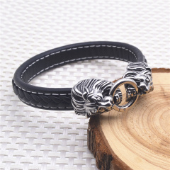 Mens wide leather bracelet
