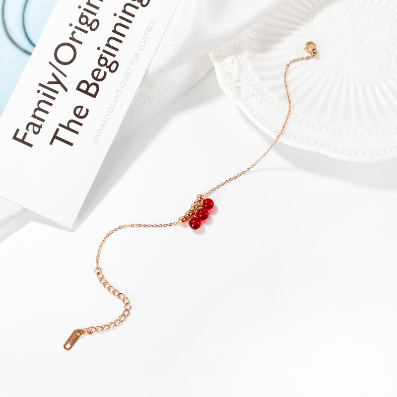 Ruby Red Gem Anklet