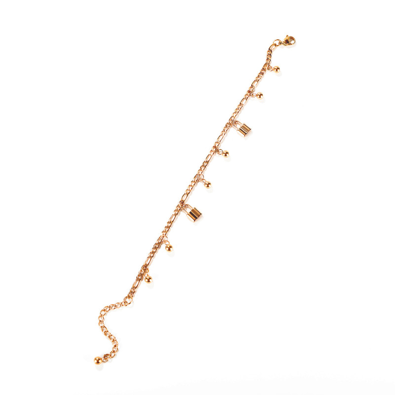 Gold Lock Ball Anklet