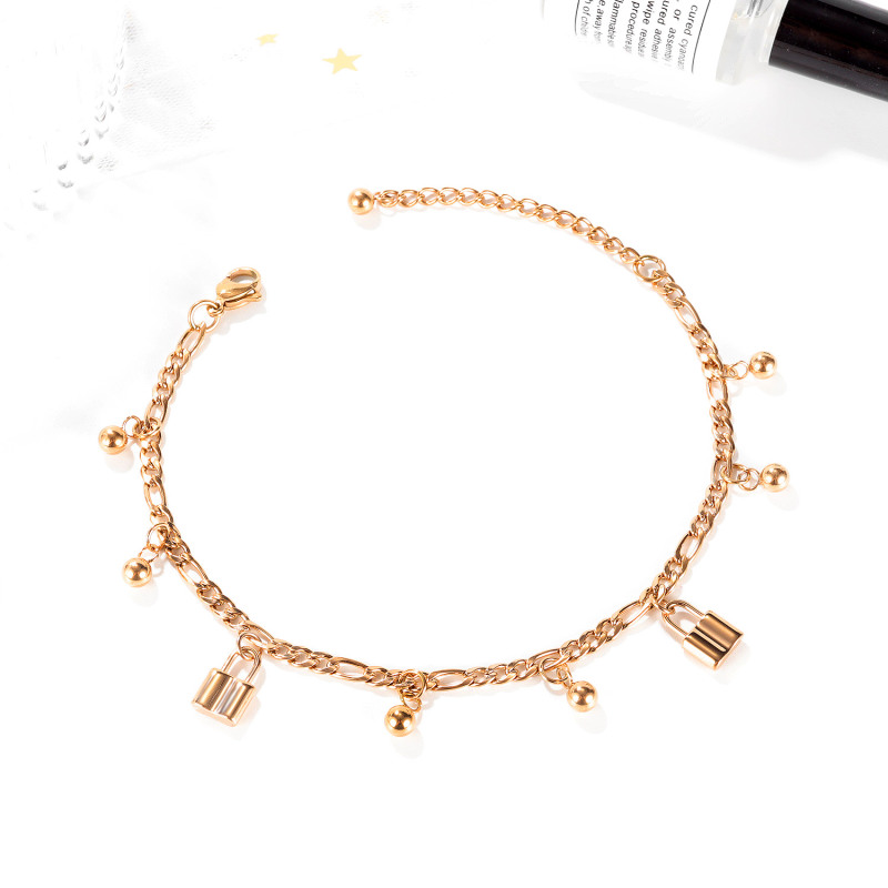 Gold Lock Ball Anklet