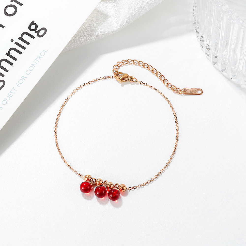 Ruby Red Gem Anklet