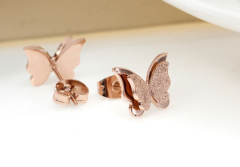 Shinning Butterfly Rose Gold Earring