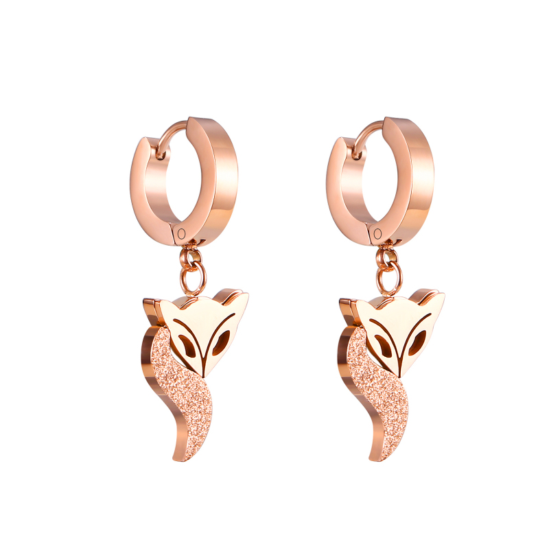 Lovely Fox Rose Gold Earrings