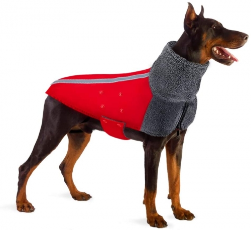 Winter Waterproof Luxury Reflective Dog Coat Clothes Warm Turtleneck Polar Fleece Outdoor Jacket