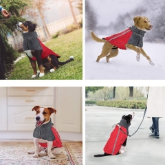 Winter Waterproof Luxury Reflective Dog Coat Clothes Warm Turtleneck Polar Fleece Outdoor Jacket