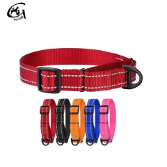 Pet Products Customized Training Reflective Adjustable Nylon Dog Martingale Collar