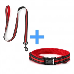 Personalized Luxury Pet Dog Collars And Leash Set Nylon Reflective Air Mesh Training Dog Collar Set