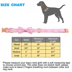 Adjustable Pet Dogs Bowtie Metal Buckle Luxury Dog Collars Custom Logo Leash Collar Set