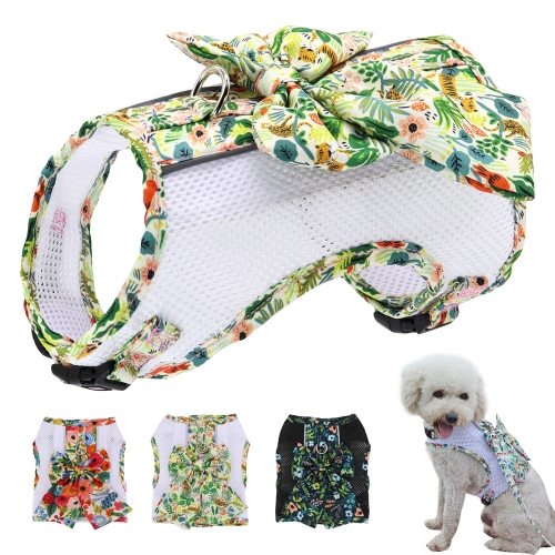 Summer Breathable Mesh Vest New Apparel Flower Bowknot Clothing Costume Small Medium Dog Pet Clothes