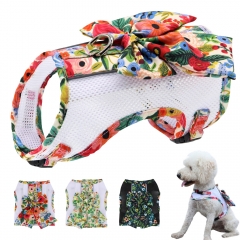 Summer Breathable Mesh Vest New Apparel Flower Bowknot Clothing Costume Small Medium Dog Pet Clothes