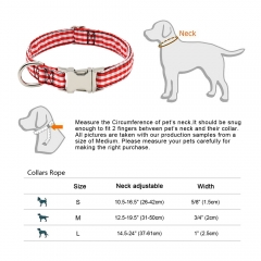 Pet Custom Fashion Check Pattern Lase Engraving Personalized Premium Metal Buckle Plaid Dog Collar