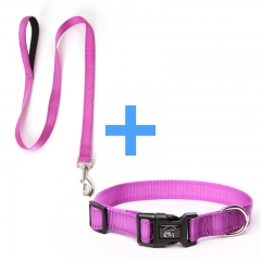 Reflective Nylon Dog Collar Leash Personalized Fashion Custom Training Pet Leashes Set