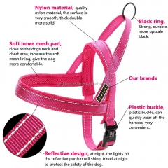 Custom Nylon Mesh Padded Quick Fit Safety Lithe Handle Reflective Soft Training Pet Dog Harness