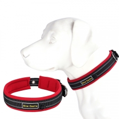 High Quality Amazon Large Dog Training Collars Padded Thick Reflective Nylon Designer Dogs Collar