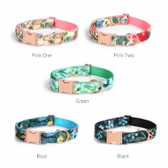 Bowknot Flower Accessories Rose Gold Metal Collars Jewelry Bow Attached Engraved Sublimate Pet Custom Logo Luxury Dog Collar