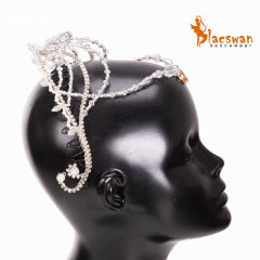 Silver and White Ballerina Headpiece