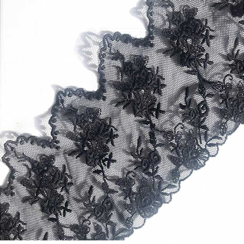 Embroidery Lace Trim Black