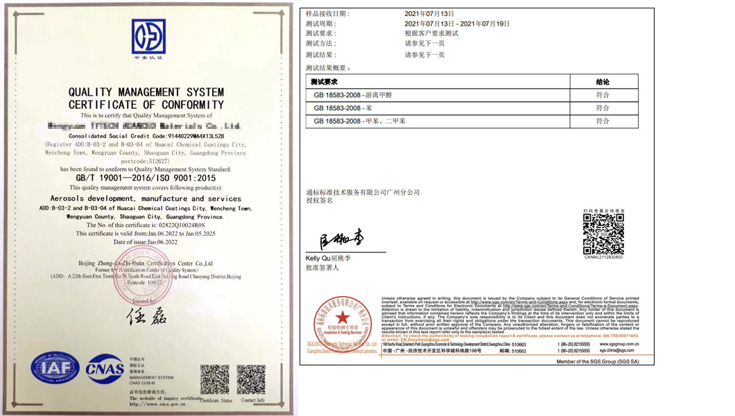 Certificates & SGS