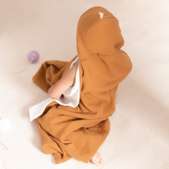 Custom Design Organic Cotton Hooded Baby Bath Towel