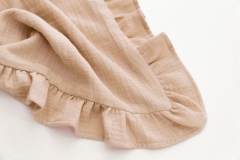 Custom 4-layer 100% Organic Cotton Ruffle Baby Swaddle Blanket