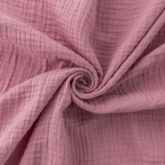 Wholesale Organic Cotton Double Gauze Muslin Fabric - Rose Pink