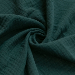 Wholesale Organic Cotton Double Gauze Muslin Fabric - Forest Green