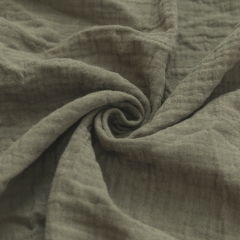 Wholesale Organic Cotton Double Gauze Muslin Fabric - Khaki Green