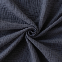 Wholesale Organic Cotton Double Gauze Muslin Fabric - Space Grey