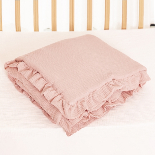 Organic Cotton Muslin 4-layer Ruffle Cot Quilt