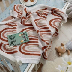 Rainbow Design Organic Cotton Knit Baby Swaddle Blanket