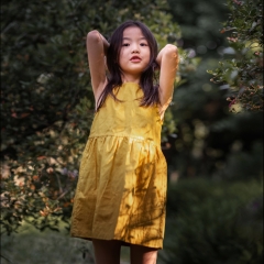 Grils Sleeveless Summer Linen Dress | Customizable Fabrics and Style