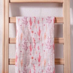 Custom Print Cotton Muslin Crinkle Fabric 100%Cotton 110gsm
